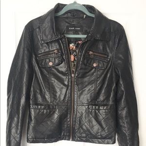 Black Rivet Black Faux Leather